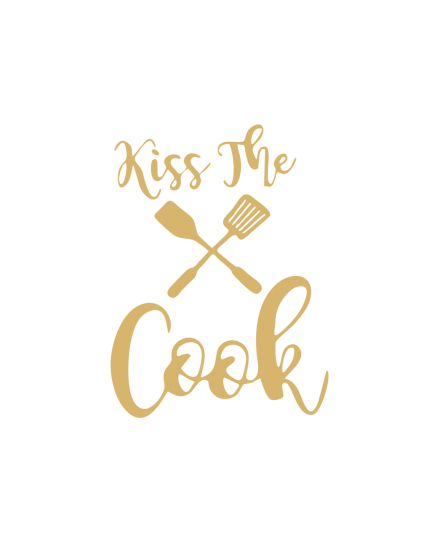 Ποδιά μαγειρικής με εκτύπωση Kiss the cook