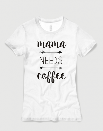 Μπλουζάκι με τύπωμα Mama needs coffee