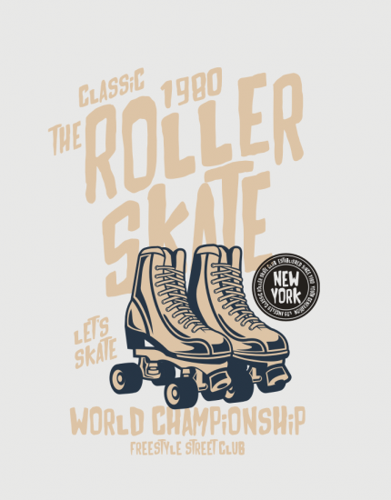 Hoodied φούτερ με στάμπα Roller Skate