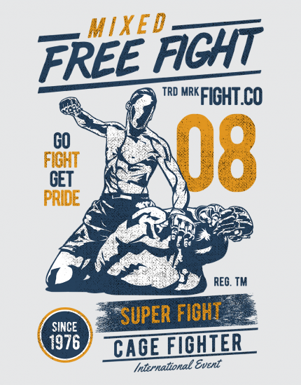 Μπλουζάκι με τύπωμα Mixed Free Fight