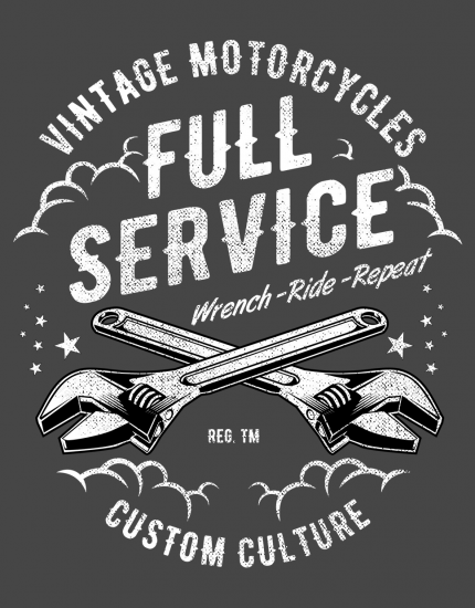 Μπλουζάκι με τύπωμα Vintage Motorcycles - Full Service