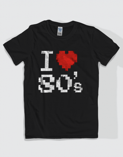 Μπλουζάκι με στάμπα I love 80s