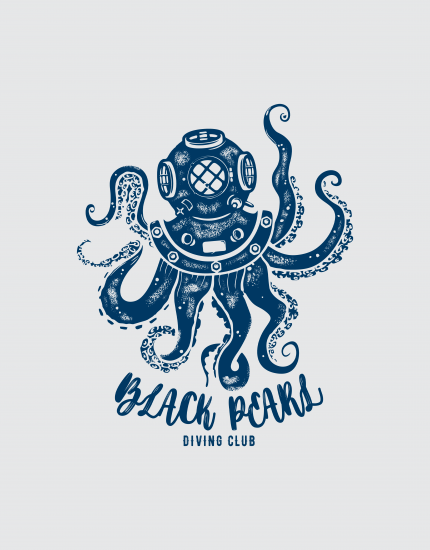 Μπλουζάκι με τύπωμα Black Pearl Diving Club