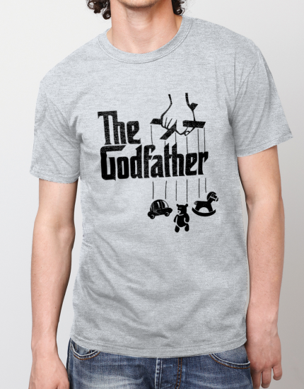 ανδρικό t-shirt sport grey με στάμπα The godfather