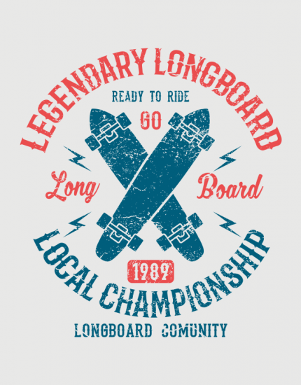 Hoodied φούτερ με στάμπα Legendary Longboard