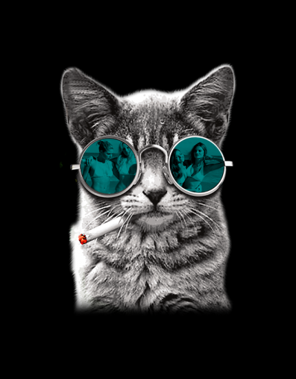 Μπλουζάκι με στάμπα Smoking Cat