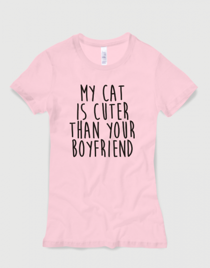 Μπλουζάκι με στάμπα My cat is cuter 