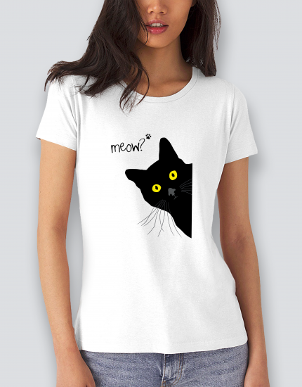 Μπλουζάκι με τύπωμα Meow?