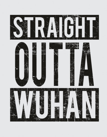 Premium hoodie με τύπωμα Straight Outta Wuhan