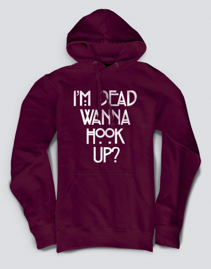 Hoodied φούτερ με στάμπα Wanna Hook Up?