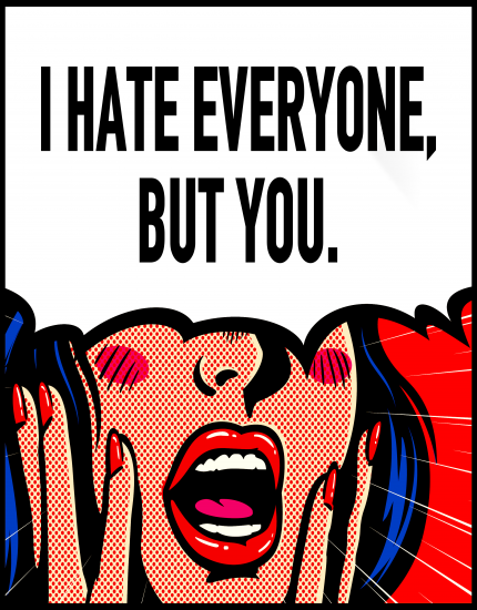 Μπλουζάκι baseball με τύπωμα I hate everyone