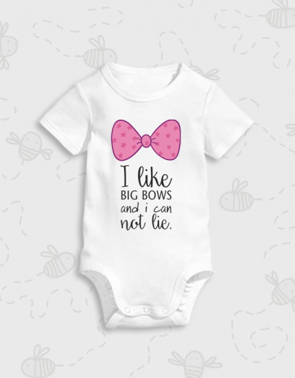 Παιδικό φορμάκι με στάμπα I like big bows and i can not lie