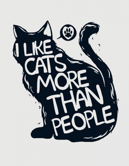 Υφασμάτινη τσάντα με στάμπα I like cats more than people