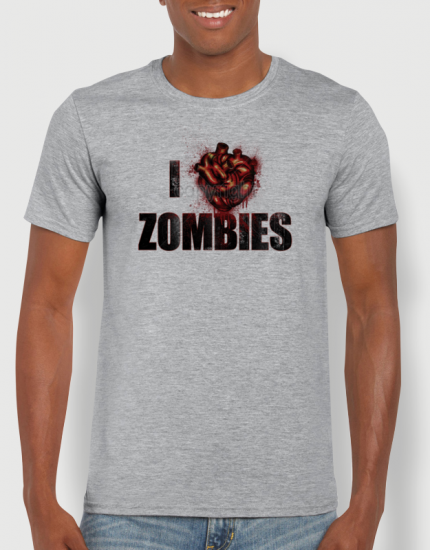 Μπλουζάκι με στάμπα Ι love zombies