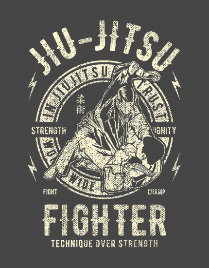 Μπλουζάκι με τύπωμα Jiu Jitsu Fighter