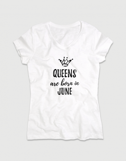 Μπλουζάκι με τύπωμα Queens are born in June