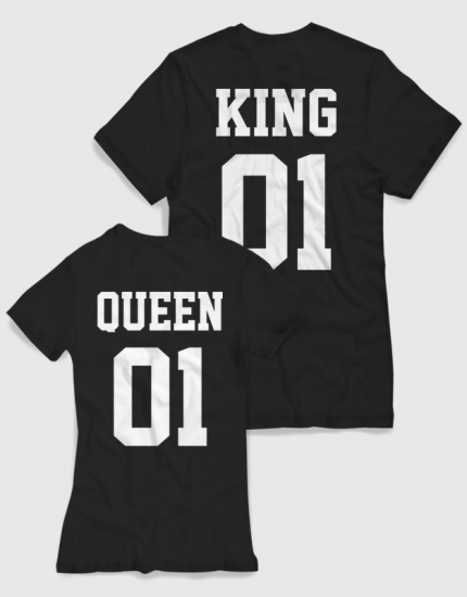 Μπλουζάκια με στάμπα KING - QUEEN 01