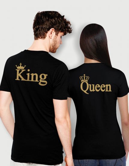 Μπλουζάκια με στάμπα King - Queen 