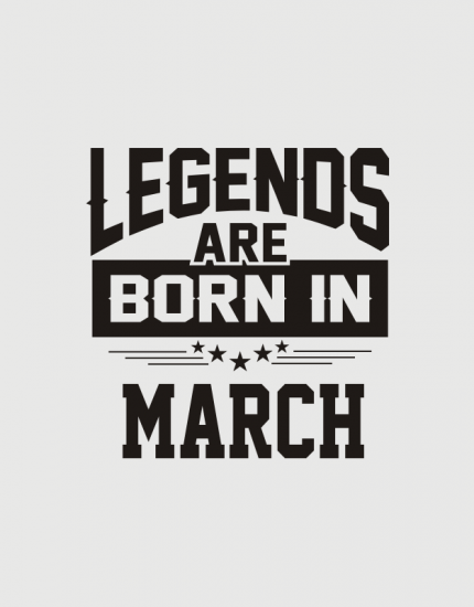 Μπλουζάκι με στάμπα Legends are born in March