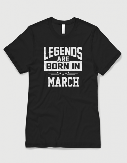 Μπλουζάκι με στάμπα Legends are born in March