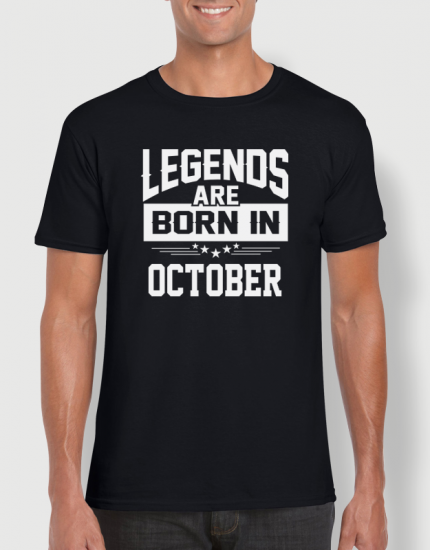 Μπλουζάκι με στάμπα Legends are born in October