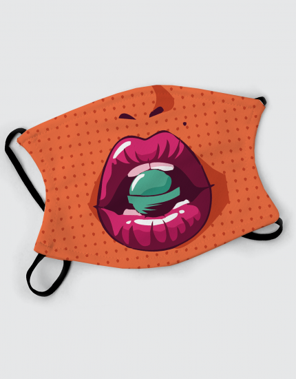 Μάσκα με εκτύπωση Lollipop Lips Μάσκα με εκτύπωση Lollipop Lips