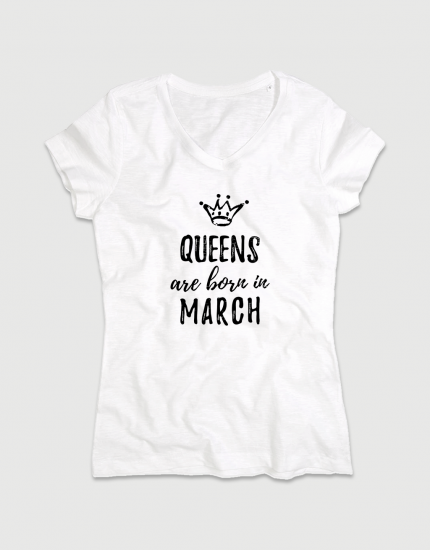 Μπλουζάκι με τύπωμα Queens are born in March 