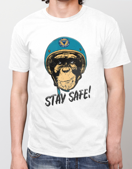Μπλουζάκι με τύπωμα Stay Safe Monkey 