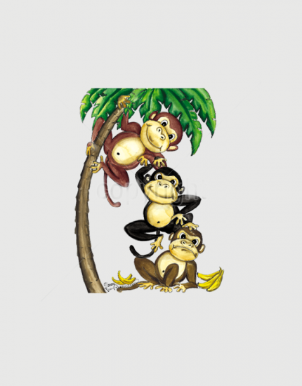 Μπλουζάκι με στάμπα Monkeys