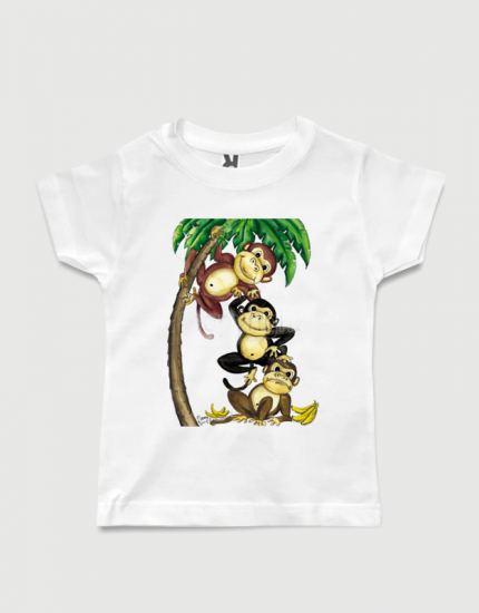 Μπλουζάκι με στάμπα Monkeys