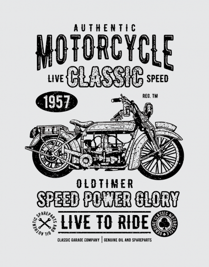 Μπλουζάκι με τύπωμα Αuthentic Classic Motorcycle