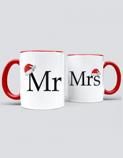 Κούπες κεραμικές με τύπωμα Mr. and Mrs. 