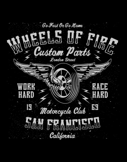 Μπλουζάκι με στάμπα Wheels of fire
