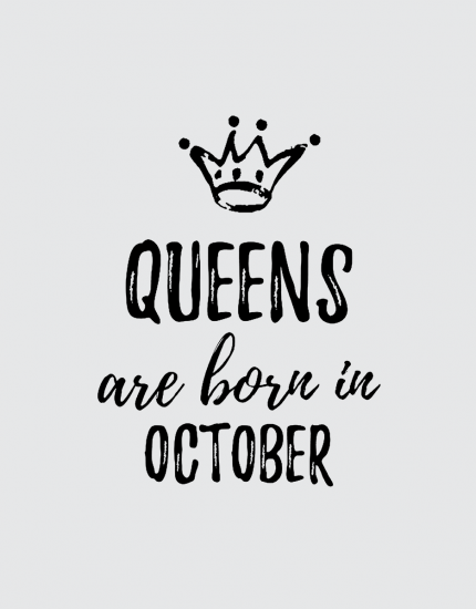 Μπλουζάκι με τύπωμα Queens are born in October 