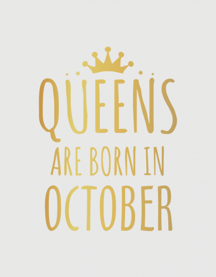 λευκό παιδικό μπλουζάκι με στάμπα Queen are born in October