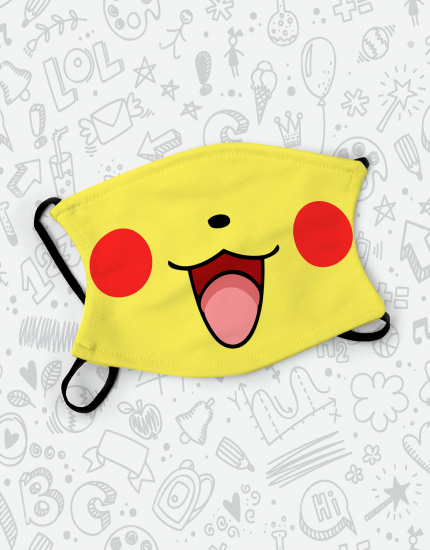 Μάσκα παιδική με τύπωμα Pika Pika Face Μάσκα παιδική με τύπωμα Pika Pika Face
