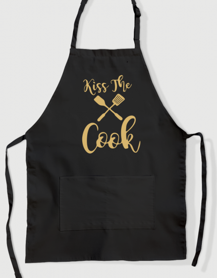 Ποδιά μαγειρικής με εκτύπωση Kiss the cook