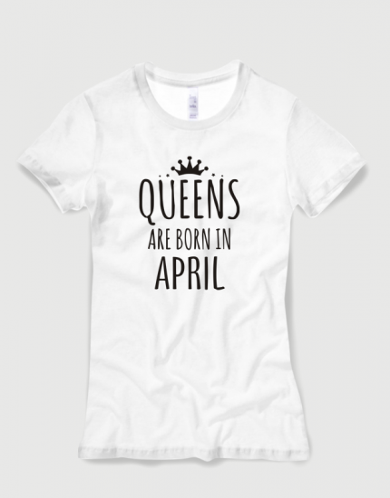 Μπλουζάκι με στάμπα Queens are born in April