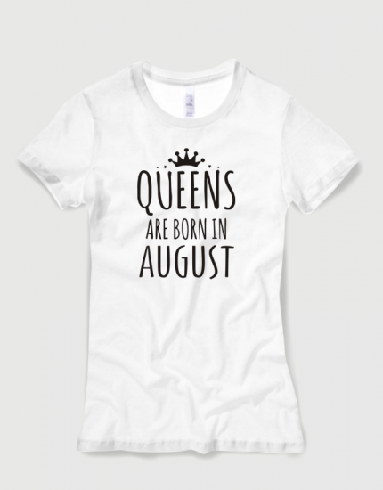 Μπλουζάκι με στάμπα Queens are born in August