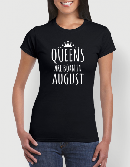 Μπλουζάκι με στάμπα Queens are born in August