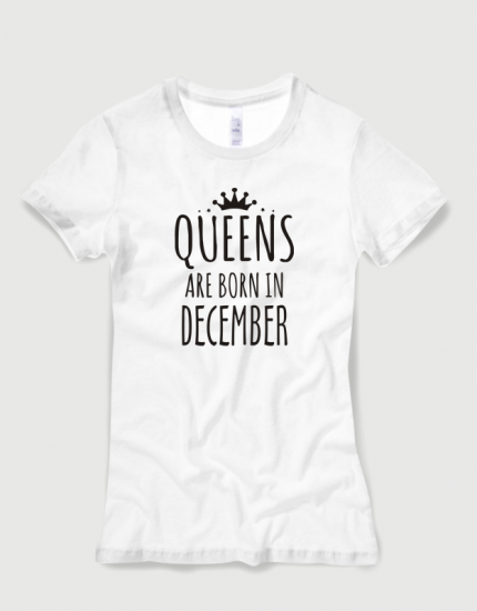 Μπλουζάκι με στάμπα Queens are born in December