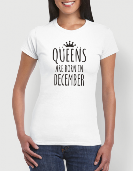Μπλουζάκι με στάμπα Queens are born in December