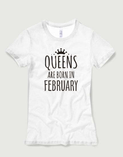 Μπλουζάκι με στάμπα Queens are born in February