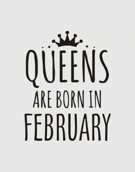 Μπλουζάκι με στάμπα Queens are born in February