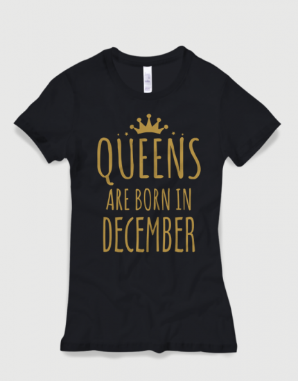 Μπλουζάκι με τύπωμα Queens are born in December