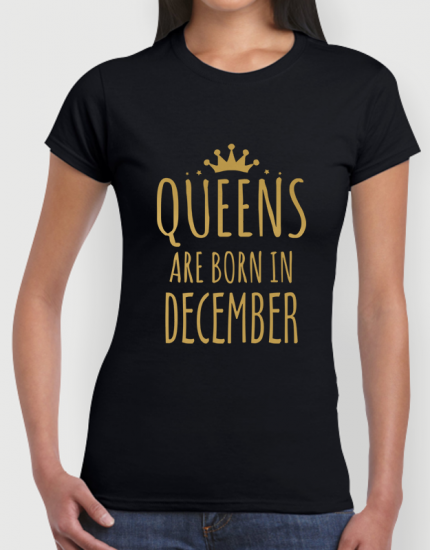 Μπλουζάκι με τύπωμα Queens are born in December