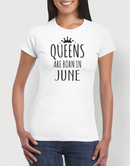 Μπλουζάκι με στάμπα Queens are born in June