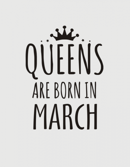 Μπλουζάκι με στάμπα Queens are born in March