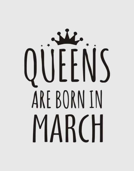 Μπλουζάκι με στάμπα Queens are born in March