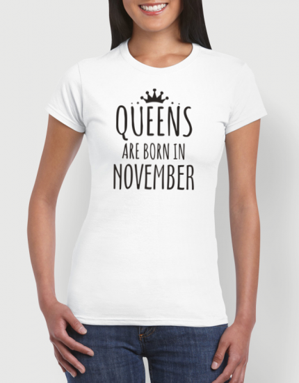 Μπλουζάκι με στάμπα Queens are born in November
